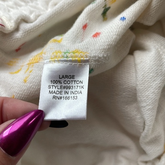 Girls Colorful Splatter 100 % Cotton Joggers SZ Large - Picture 3 of 4